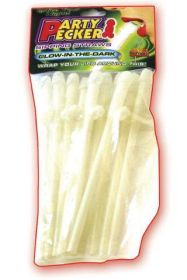 Party Pecker Sipping Straws Glows 10 Pack