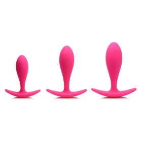Rump Bumpers 3 Piece Silicone Anal Plug Set (Option: Pink)
